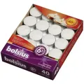 Produktbild: Bolsius - Teelichte Weiß, Höhe 1,9 Cm, Ø 3,8 Cm, 40 Stück Kerze Teelicht