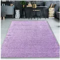 Produktbild: TeppichHome24 Teppich Hochflor-Teppich in Flieder, rechteckig, Höhe: 30 mm lila rechteckig | 140 cm x 200 cm x 30 mm