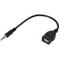 Produktbild: K04 3.5mm AUX Audio Stecker auf USB A Buchse Adapter Kabel für Autoradio Audio