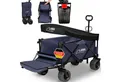 Produktbild: LAWA Living and Lifestyle Bollerwagen faltbar mit Dach klappbarer Handwagen Transportwagen 100kg klein (nur 12,4kg leicht), mit Bremse, Einkaufstrolley mit Heckklappe, sehr kleines Packmaß, Blau