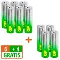 Produktbild: 6 + 4 GRATIS: 6 GP Batterien SUPER Micro AAA 1,5 V + GRATIS 4 St.