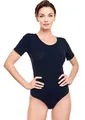 Produktbild: Evoni Damenbody mit kurzen Ärmeln und Rundhals I Damen T-Shirt I Bodysuit Women I Unterzieh-Body I Kurzarm-Body mit optimaler Passform Dunkelblau XXL