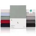Produktbild: Blumtal® Premium Spannbettlaken 100x200cm Jersey Boxspringbetten - OEKO-TEX zertifiziertes Bettlaken 100x200 Spannbettlaken/Bettlaken Baumwolle - Spannbettlaken für Boxspringbetten - Summer Green/Grün