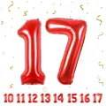 Produktbild: Zahlen luftballon 17 jahre | Rot Folienballon-40