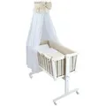 Produktbild: Baby-Delux Wiegenset Bettwäsche Set 6-tlg Waffelpique Musselin für Babywiege Beige (ohne Wiege) - Beige