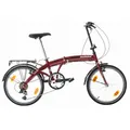 Produktbild: Multibrand PROBIKE Folding 20 Zoll Klapprad, Faltrad, 6 Gang, Herren-Fahrrad & Jungen-Fahrrad, Schutzbleche, geeignet ab 155 cm - 185 cm (Rot-Weiß-Glanz)
