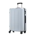 Produktbild: YONSLY Trolley Reisekoffer Suitcase, Travel Rollkoffer Handgepäck Hartschalenreisekoffer mit 4 Rollen 360°, Zahlenschloss, Weicher Gummigriff (XL, Silber)