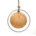 Produktbild: MARELIDA LED Glaskugel im Ring Deko Kugel Juteseil beleuchtet Timer D:20cm gold