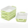 Produktbild: KVOTA Auflaufform klein für 1 Person – 4er Set | Rechteckige Ofen- & Backform aus Keramik | 400 ml Portionsform für Auflauf, Gratins & Desserts | kratzfeste Mini-Formen