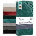 Produktbild: Blumtal Spannbettlaken Spannbettlaken Cashmere Touch - Oeko-TEX zert. Bettlaken, Winter - Plüsch Spannbettlaken aus Mikrofaser grün 120 cm x 200 cm