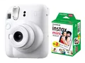 Produktbild: Fuji Instax Mini 12 Clay White Weiß + Instax Film 20 Aufnahmen Sofortbildkamera