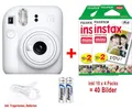 Produktbild: Fujifilm Instax Mini 12 clay white inkl. 2x einen Doppelpack = 4x 10 Bilder