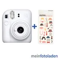 Produktbild: FUJIFILM Instax Mini 12 clay white Weiß Sofortbildkamera ink. Fun-Sticker-Set