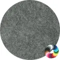 Produktbild: BIASTO - Premium Filz Untersetzer - rund 20cm - Farbe: mittelgrau-meliert (HF025). Design Glas-Untersetzer für Getränke, Tisch, Bar, Tasse, Vase