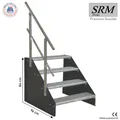 Produktbild: Standtreppe freistehend Treppe 4 Stufen anthrazit 60 - 160 cm Breite 84 cm Höhe
