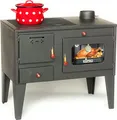 Produktbild: Kaminofen mit Backfach und Herdplatte 93894 7,5 kW Kamin Gartenofen Küche Outdoor Ofen Holz