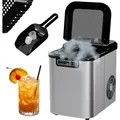 Produktbild: TroniTechnik® Eiswürfelmaschine Eiswürfelbereiter aus Edelstahl , Ice Maker, 12kg/24h, 2,2 Liter Wassertank, 2 Größen, Selbstreinigung