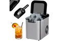 Produktbild: TroniTechnik Eiswürfelmaschine Eiswürfelmaschine Ice Maker Eiswürfelbereiter inkl. Schaufel, Behälter, 2,2 Liter Wassertank, 12kg/24h, Würfelgrößen S/L, 150W, silber