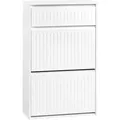 Produktbild: SoBuy Schuhschrank mit 2 Klappen und 1 Schublade Schuhkommode 61x100x26cm Weiß FSR165-W
