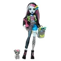 Produktbild: Monster High Frankie Stein-Puppe in Jeansjacke und Shorts, zum Lieferumfang gehö