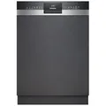 Produktbild: Siemens SN53ES22CE, iQ300, Smarter Geschirrspüler Teilintegriert 60 cm, Made in Germany, Besteckschublade, varioSpeed Plus, flex Körbe, Programm-Assistent, intensiveZone, aquaStop, Gebürsteter Stahl