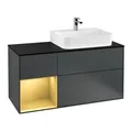 Produktbild: V&B Waschtischunterschrank Abdeckplatte Gl. bla m Finion 120cm, Reg li gol m, md bl. Matt Lacquer