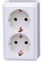 Produktbild: Kopp 102502002 AP 2fach 2polig 16A 250V artkisweiß SCHUKO-Steckdose