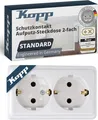 Produktbild: Kopp 102502002 Schutzkontakt-Steckdose 2-fach IP20 Aufputz 16 A 250 V weiß