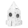 Produktbild: Tektorado - Spielhaus aus Pappe für Kinder - Kinderspielhaus aus Karton zum Bemalen und Spielen - für Outdoor & Indoor - für Kinder ab 3 Jahren - Rakete