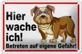 Produktbild: Blechschild Hinweis 18x12 cm Hier wache ich Hunde Metall Deko Schild tin sign