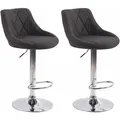 Produktbild: 2er Set Barhocker Lazio Stoff dunkelgrau