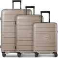 Produktbild: Redolz Essentials 11 4 Rollen Kofferset 3-teilig mit Dehnfalte  grau