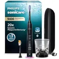 Produktbild: Philips Sonicare DiamondClean Smart 9400 elektrische Zahnbürste, Schallzahnbürste mit App, Drucksensor, Bürstenkopferkennung, 4 Putzmodi und 3 Intensitätsstufen, Schwarz, Modell HX9917/89