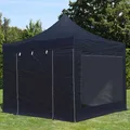 Produktbild: TOOLPORT 3x3m Stahl Faltpavillon, inkl. 4 Seitenteile, schwarz