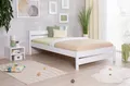 Produktbild: TiCAA Massivholz Einzelbett Bora Kiefer Weiß (140 x 200 cm) NEU