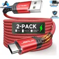 Produktbild: USB auf USB C Schnellladekabel 2 Stück 2M+2M Rot 3.1A Laden 480Mbps Sync Nylon