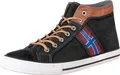 Produktbild: Nebulus Teil-Leder Sneaker UTAH High Herren, Ledersneaker, Turnschuhe, P6970 - Herren, schwarz, 41