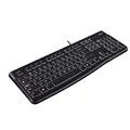 Produktbild: Logitech K120 Kabelgebundene Tastatur für Windows, USB-Anschluss, Leises Tippen, Robust, Spritzwassergeschützt, Einstellbare Tastaturaufsteller, Spanisches QWERTY-Layout - schwarz