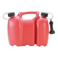 Produktbild: Hünersdorff Doppelkanister PROFI 6+3 L, HD-PE rot, mit UN-Zulassung, Zubehör schwarz