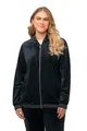 Produktbild: Ulla Popken, Damen, große Größen, Samt-Sweatjacke, Tulpen, Kapuze, Glitzerdetails, schwarz, 46-48