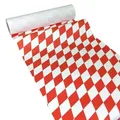 Produktbild: JUNOPAX Papiertischläufer Raute rot-weiß 50m x 0,40m, nass- und wischfest