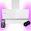 Produktbild: KKT KOLBE Dunstabzugshaube 80 cm 782 cbm/h Umluft Abluft Kopffrei Wandhaube Weiß Glas Smart WiFi App WLAN RGBW-LED-Beleuchtung ECCO8005WM