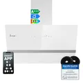 Produktbild: KKT KOLBE Dunstabzugshaube 80 cm | 782 cbm/h Umluft Abluft | Kopffrei | Wandhaube | Weiß Glas | Smart WiFi App WLAN | RGBW-LED-Beleuchtung | EASY8005WM