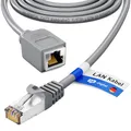 Produktbild: HB-DIGITAL 5m LAN Kabel Rohkabel CAT 7 Verlängerung für Ethernet Netzwerkkabel RJ45 Stecker auf RJ45 Buchse 10 Gbit/s S/FTP Kupfer PIMF - Grau