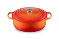 Produktbild: Le Creuset Signature Gusseisen-Bräter mit Deckel, Ø 31 cm, Oval, Für alle Herdarten und Induktion geeignet, Volumen: 6,3 l, 5,705 kg, Ofenrot, 21178310902430