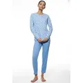 Produktbild: Mey Schlafanzug Flower Meadow (2 tlg) Baumwolle, floral, bequem, klassisch, Rundhals-Ausschnitt blau L (42)