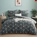 Produktbild: RUIKASI Bettwäsche 200x220 Baumwolle 3 teilig Anthrazit - Baumwollbettwäsche 2