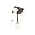 Produktbild: Qazqa Modern Deckenleuchte, Deckenlampe - Athens-opal - Weiß, Quadratisch, 5-flammig, 25.5cm, Ideal als Flur, Schlafzimmerlampe und Wohnzimmerlampe