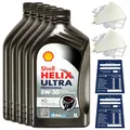 Produktbild: 5 Liter original Shell Helix Ultra Prof. AG 5W30 Motoröl 550040557 ACEA C3 SET