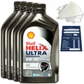 Produktbild: 4 Liter original Shell Helix Ultra Prof. AG 5W30 Motoröl 550040557 ACEA C3 SET